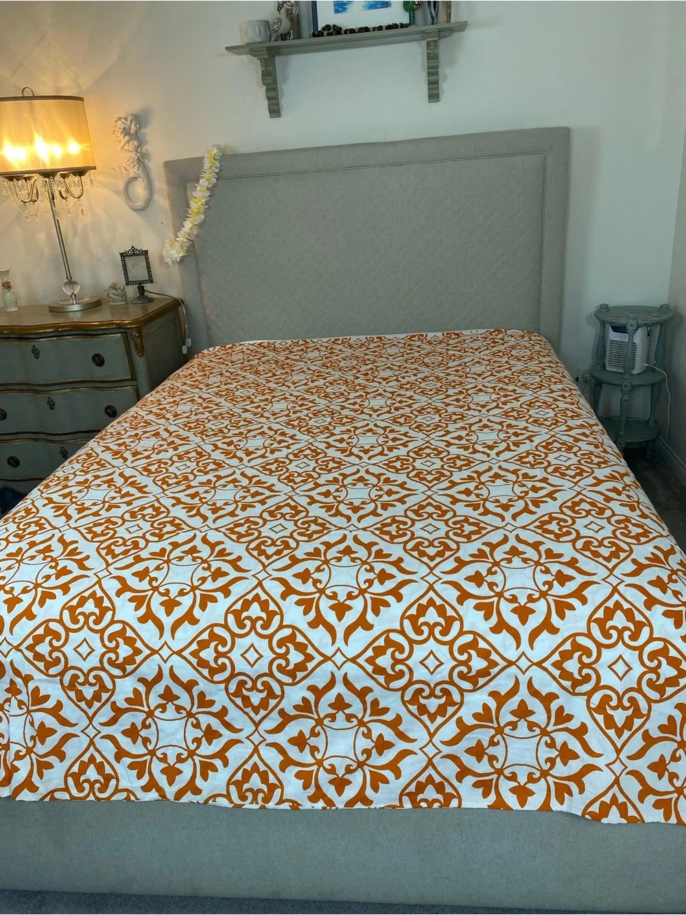 IKEA Orange and White Patterned Duvet Cover